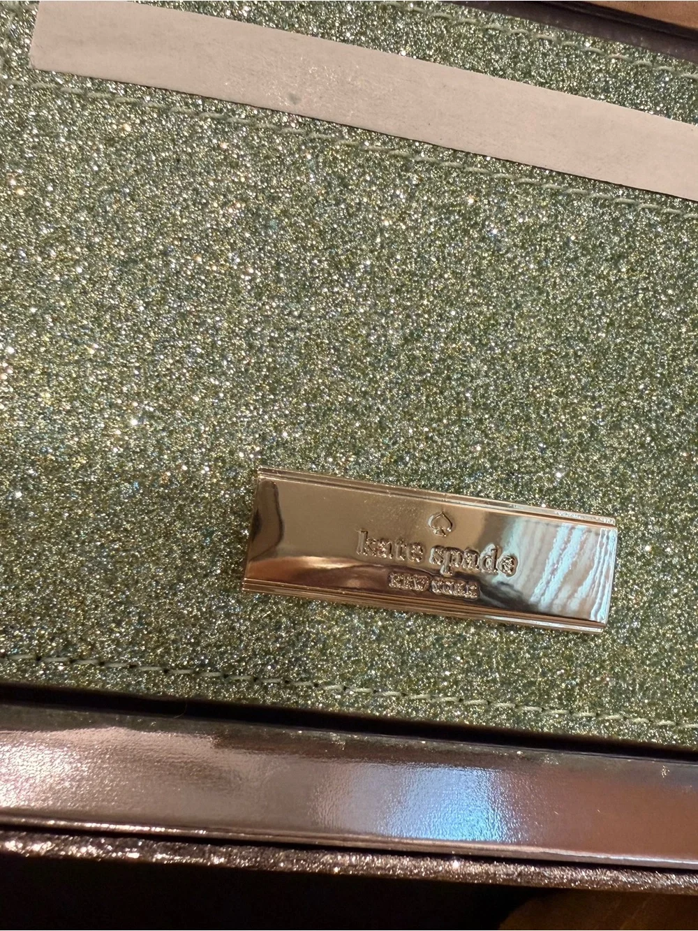 Kate Spade Glitter Card Holder NWT Full Inclusion Seawater Ocean